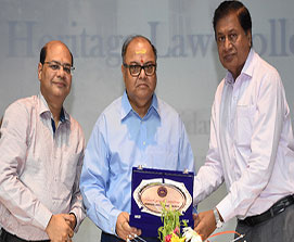 Hon'ble Justice Subhro Kamal Mukherjee being felictated by Shri H.K.Chaudhary and  Shri P.K.Agarwal